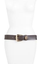 Women's Michael Michael Kors Calfskin Leather Belt - Chocolate