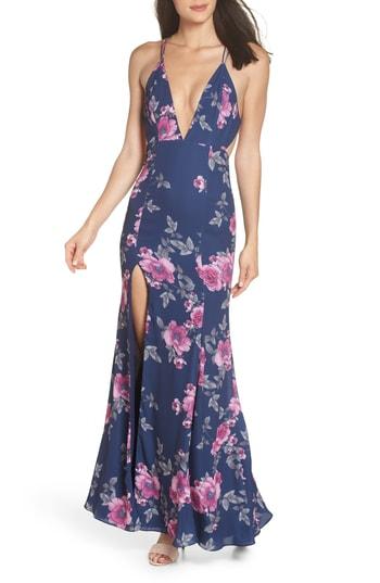 Women's Fame And Partners The Rowen Floral Gown - Black