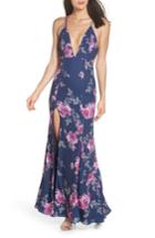 Women's Fame And Partners The Rowen Floral Gown - Black