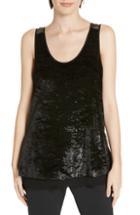 Women's Boss Idani Crushed Velvet Tank - Black