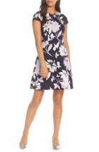 Women's Vince Camuto Floral Fit & Flare Dress - Purple