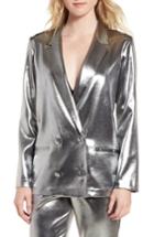 Women's Topshop Metallic Suit Jacket Us (fits Like 0-2) - Metallic