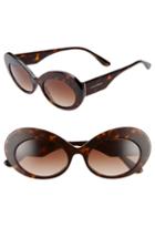 Women's Dolce & Gabbana 55mm Gradient Oval Sunglasses - Havana Gradient