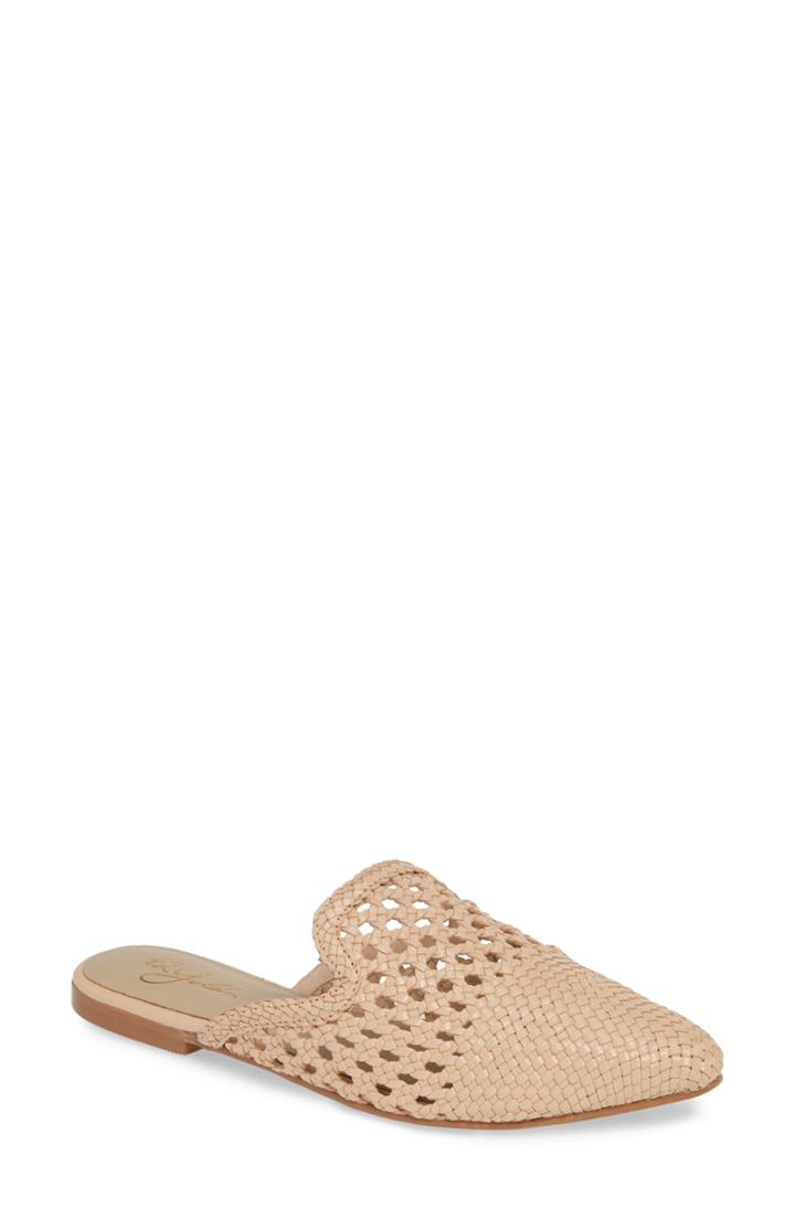 Women's 42 Gold Corra Woven Loafer Mule M - Beige
