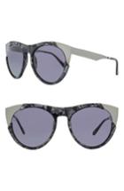 Women's Smoke X Mirrors Zoubisou 53mm Cat Eye Sunglasses - Black Scales/ Brushed Silver