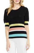Women's Vince Camuto Elbow Bubble Sleeve Colorblock Sweater, Size - Black