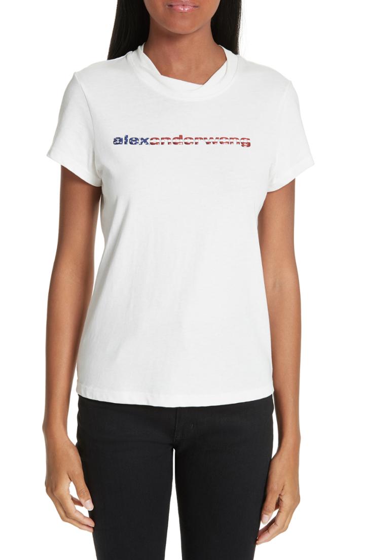 Women's Alexander Wang Flag Logo Tee - White