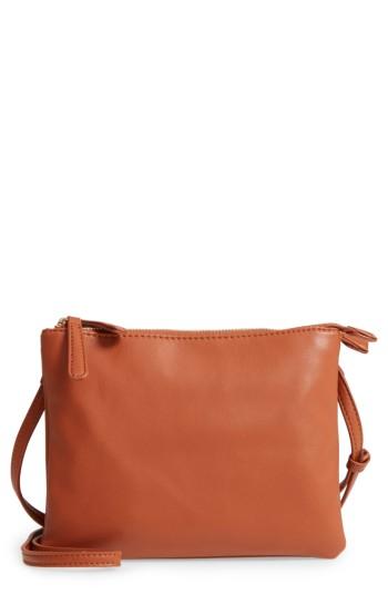 Sole Society Madden Faux Leather Pouch Crossbody Bag - Brown