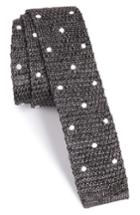 Men's The Tie Bar Scramble Dot Knit Silk Skinny Tie, Size - Grey