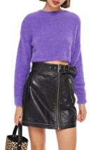 Women's Topshop Fluffy Crop Sweater Us (fits Like 0-2) - Purple