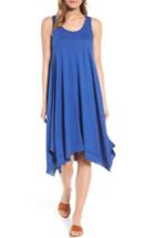 Women's Caslon Handkerchief Hem Slub Knit Tank Dress - Blue