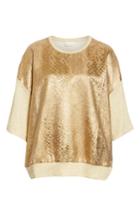 Women's Dries Van Noten Metallic Front Knit Tee - Metallic