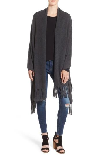 Women's Nordstrom Collection Fringe Cashmere Wrap, Size - Grey