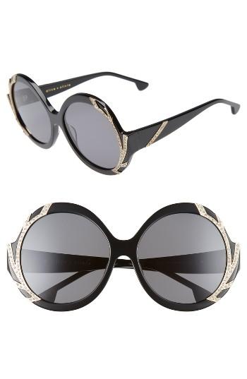 Women's Alice + Olivia Stacey Crystal 59mm Gradient Lens Round Sunglasses -