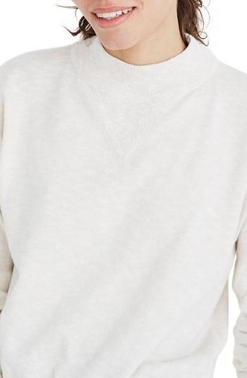 Women's Madewell Relaxed Mock Neck Sweater, Size - Beige