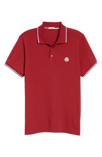 Men's Moncler Maglia Pique Polo - Red