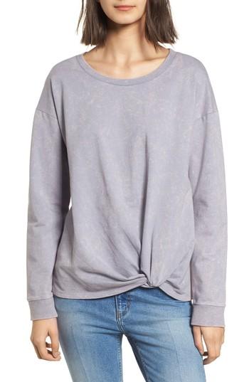 Women's Socialite Twist Hem Sweatshirt - Grey