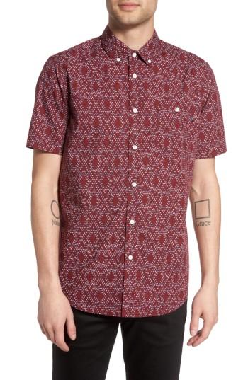 Men's Obey Hale Woven Shirt, Size - Burgundy
