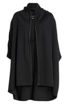 Women's St. John Collection Leather Trim Milano Knit Cardigan - Black