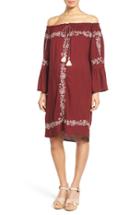 Women's Fillyboo 'finding California' Embroidered Off The Shoulder Maternity Dress