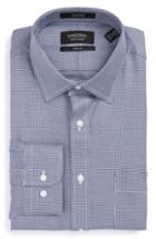 Men's Nordstrom Men's Shop Trim Fit Textured Dress Shirt - 32/33 - Blue