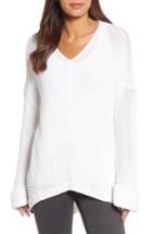 Women's Caslon Cuffed Sleeve Sweater, Size - Ivory