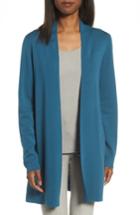 Women's Eileen Fisher Merino Straight Long Cardigan, Size - Blue/green