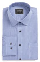 Men's Nordstrom Men's Shop Smartcare(tm) Traditional Fit Micro Check Dress Shirt .5 32/33 - Blue