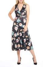Women's Maggy London Fiona Floral Midi Dress - Black