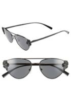 Women's Versace Tribute 56mm Aviator Sunglasses - Black Solid