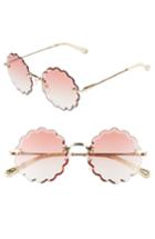 Women's Chloe Rosie 53mm Scalloped Sunglasses - Gold/ Gradient Coral