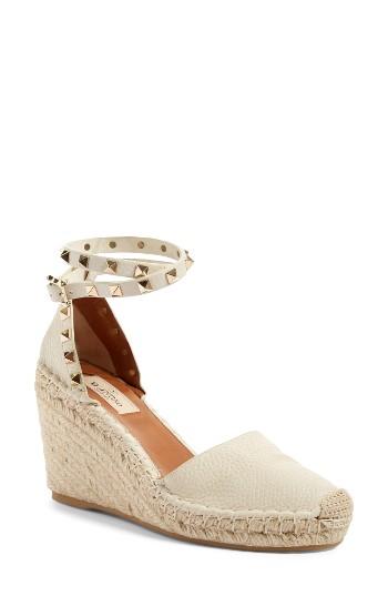 Women's Valentino Rockstud Espadrille Wedge