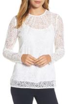 Women's Michael Michael Kors Stretch Lace Overlay Tee - White