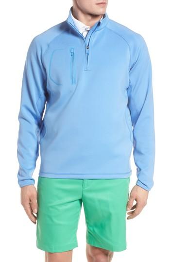 Men's Bobby Jones Xh2o Crawford Stretch Quarter Zip Golf Pullover, Size - Blue