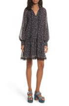 Women's See By Chloe Allover Roses Drop Hem Dress Us / 36 It - Blue