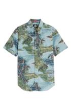 Men's Reyn Spooner Diamond Head Classic Fit Print Sport Shirt, Size - Blue