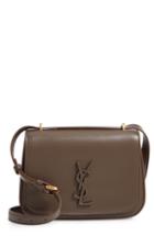 Saint Laurent Spontini Calfskin Leather Shoulder Bag - Brown