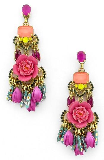 Women's Elizabeth Cole Burke Floral Drop Earrings
