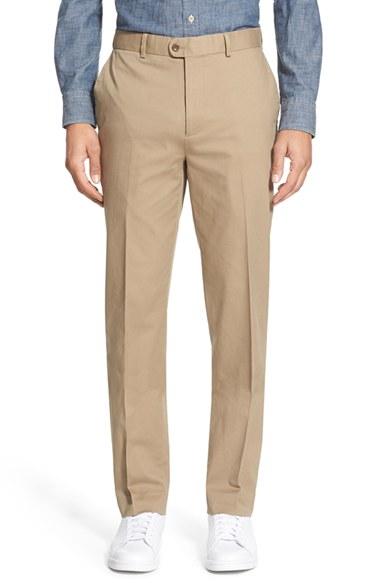 Men's Bensol Washed Trim Fit Stretch Cotton Trousers X 30 - Beige