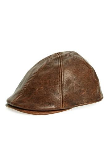 Men's Goorin Brothers Fortunato Liberati Leather Driving Cap - Brown