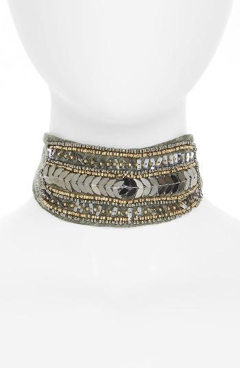 Women's Steve Madden Embellished Bandanna Choker, Size - Green