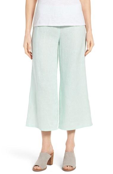 Women's Eileen Fisher Wide Leg Organic Linen Crop Pants