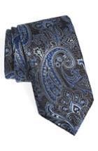Men's Ermenegildo Zegna Paisley Silk Tie, Size X-long - Grey