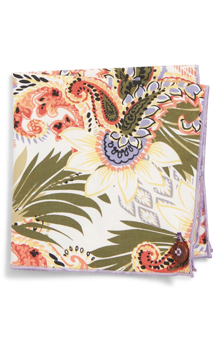 Men's Armstrong & Wilson Jungle Pocket Square, Size - Purple