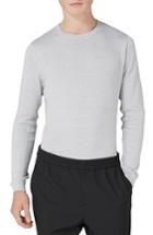 Men's Topman Side Ribbed Slim Fit Sweater, Size - Grey