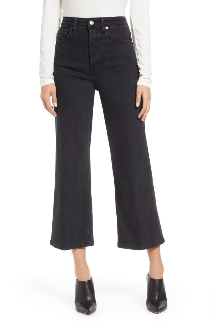 Women's Free People Wales Wide Leg Jeans - Black