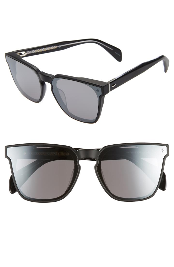 Women's Rag & Bone 62mm Oversize Flat Front Sunglasses - Matte Black