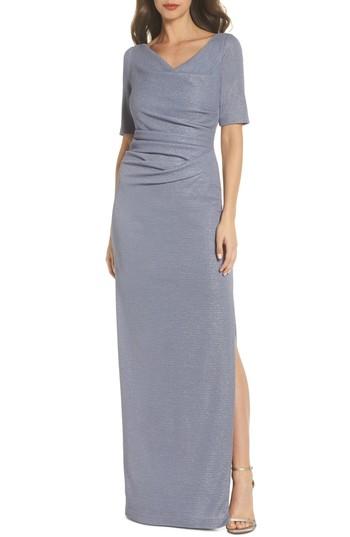Women's Adrianna Papell Metallic Gown - Grey