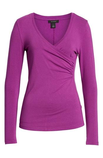 Women's Halogen Surplice Knit Top - Purple