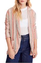 Women's Free People Simply Stripe Blazer - Pink